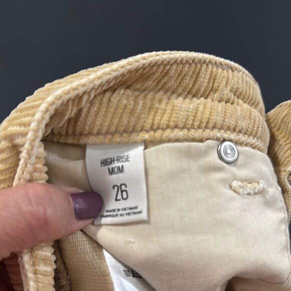 BDG High Rise Mom Tan Corduroy Pants Size 26 - Picture 6 of 8